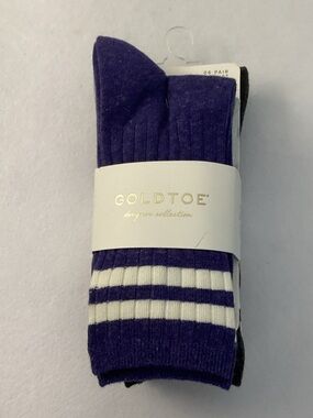 Gold Toe Designer Collection Ribbed Crew Socks - 6 Pairs